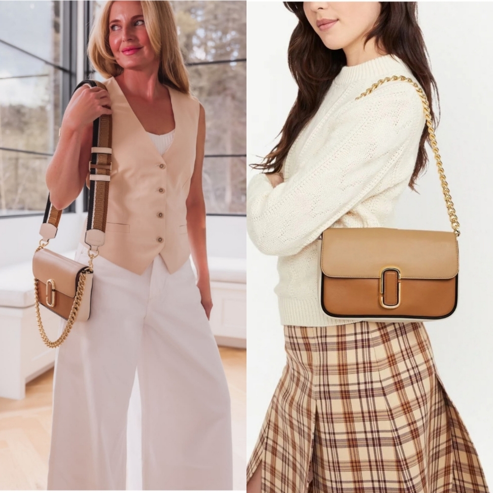 Marc Jacobs The J Marc Shoulder Bag Beige Tan